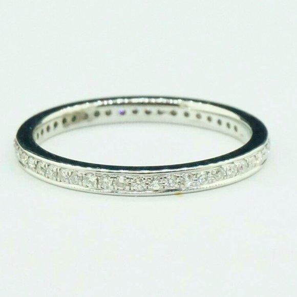 Estate Sale 14k White Gold 0.50 TCW Diamond Eternity Band Ring Size 6.5